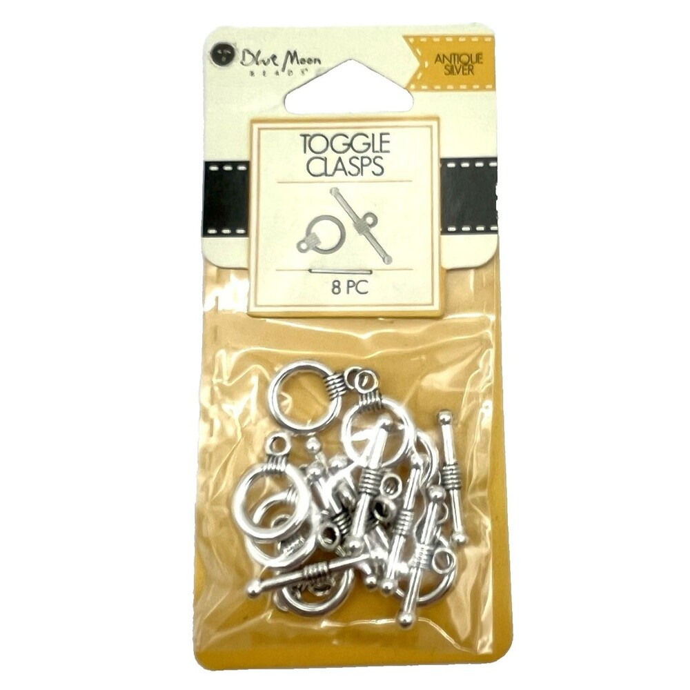 Toggle Clasps Blue Moon Beads 8 pcs Antique Silver 2014 Bead Jewelry Supplies